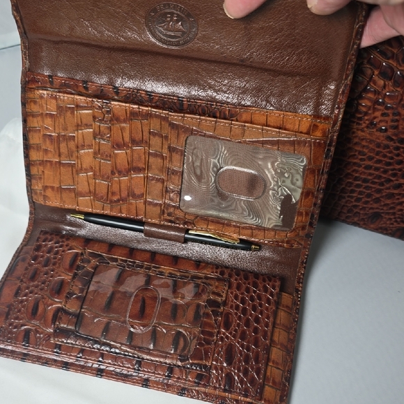 Brahmin Rich Brown Crocodile Embossed Satchel Set - Picture 5 of 15